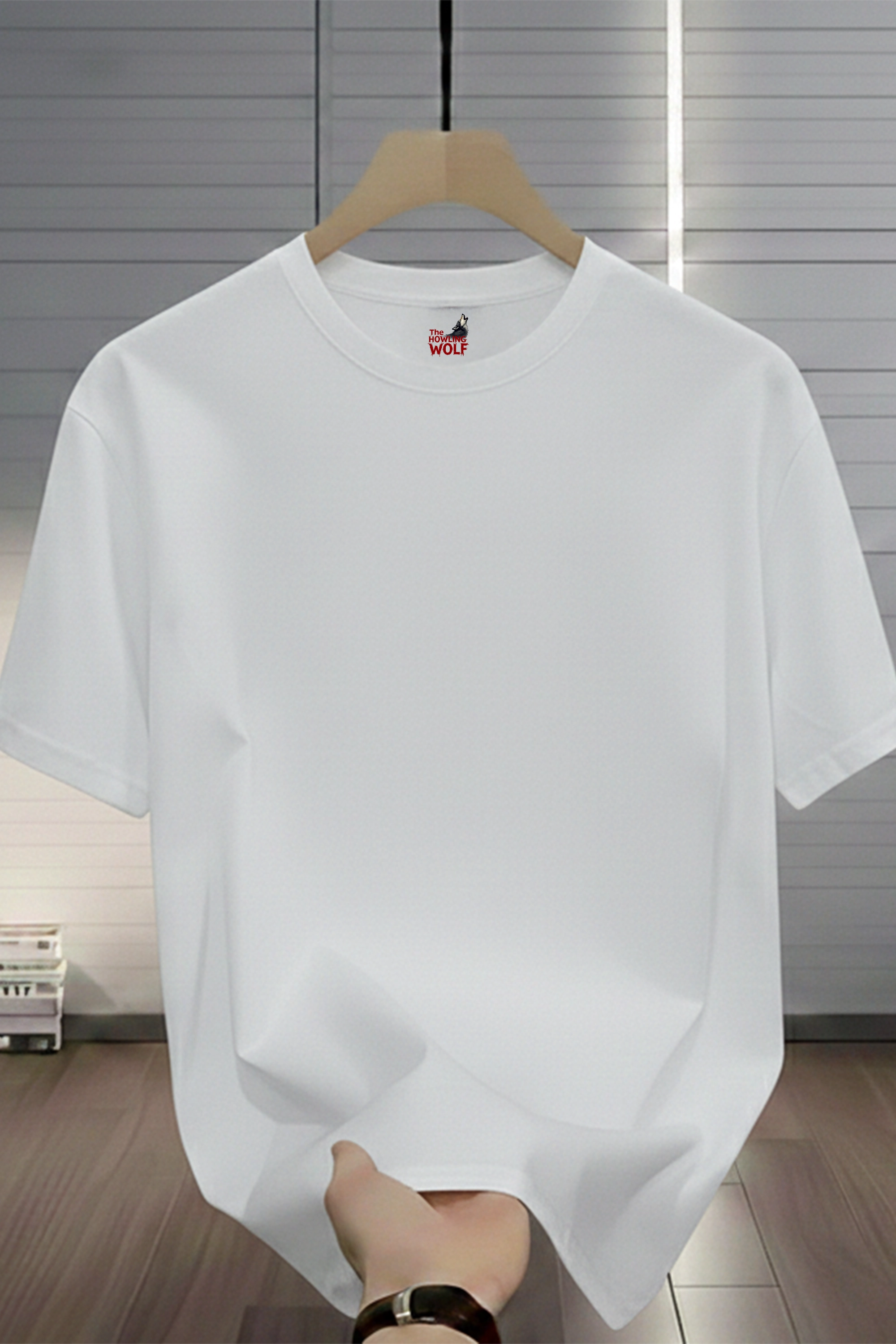 Women’s Plain White Cotton Blend T-Shirt – Basic Solid Round Neck Tee